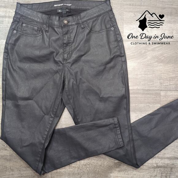 INC International Concepts Coated Denim Mid Rise Skinny Jeans Size 12 - Picture 1 of 6